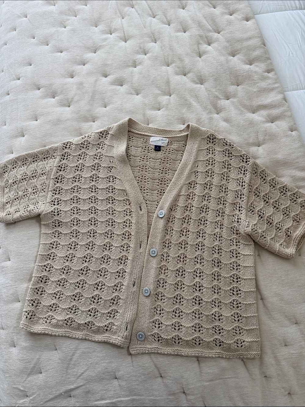 Women's Short Sleeve Cardigan Sweater - Universal Thread™ M
